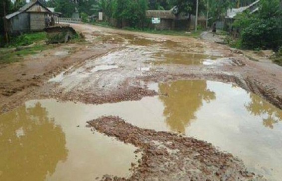 Nagar Panchayat road left in deplorable condition Nagar Panchayat road left in deplorable condition